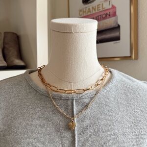 NWT Beautiful Layered Necklace with Heart Charm